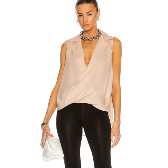 L'AGENCE Tops - L’AGENCE Freja sleeveless draped blouse